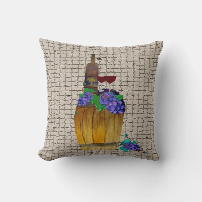 Vin Oak Barrel Dekorativ kudde (Framsida)