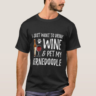 Vin och Bernedoodle T-Shirt för Bernedoodle Hund M