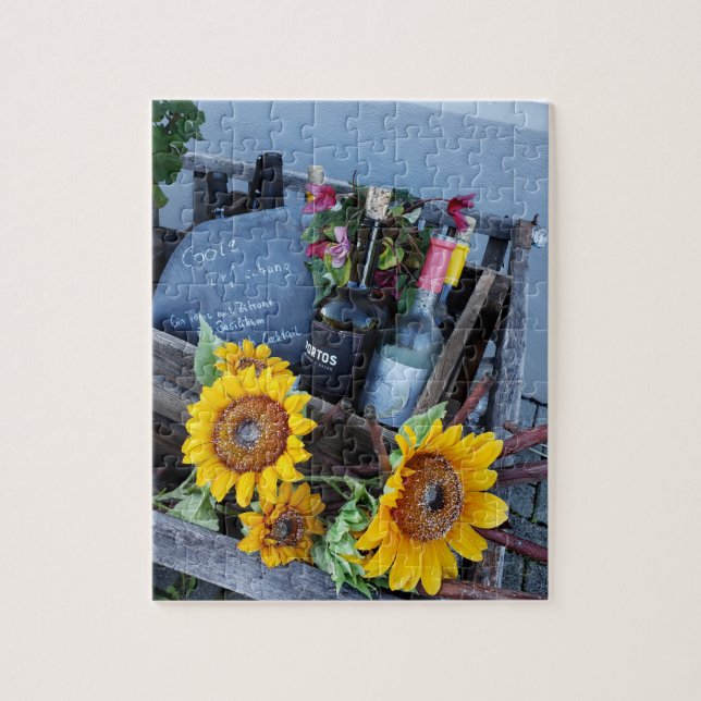Vin och blommor Pussel (Vertikal)