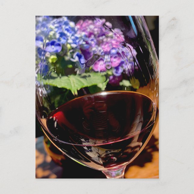 Vin och blommor vykort (Framsida)