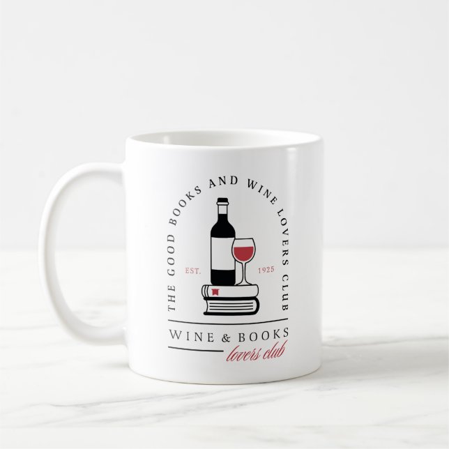 Vin och bokklubb dark romance estetisk läsare kaffemugg (Vänster)