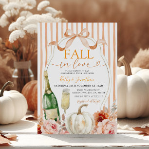Vin och Bow Fall i Kärlek Pumpkin Förlovning Inbjudningar
