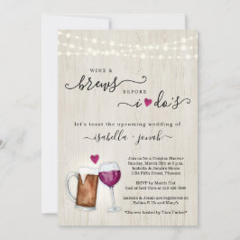 Vin och Brev innan jag gör Par Möhippa Inbjudningar