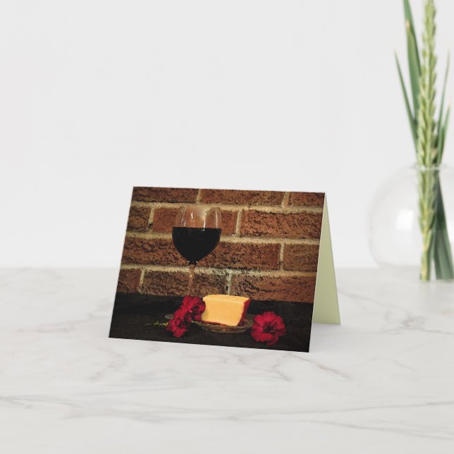 Vin och Cheese Tack Kort (Framsida)