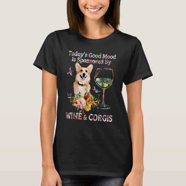 Vin Och Corgis T Shirt (Framsida)