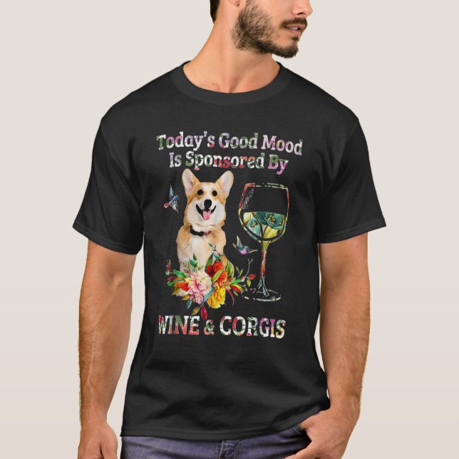 Vin Och Corgis T Shirt (Framsida)