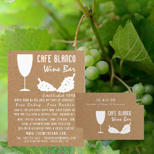 Vin och druvor, reklam för rustik Vin Pub/Winery Reklamblad