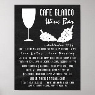 Vin och druvor, Vin, Pub och Winery Advert Poster