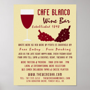 Vin och druvor, Vin Pub/Winery Advertising Poster