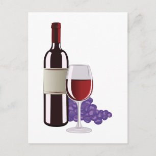 Vin och druvor vykort