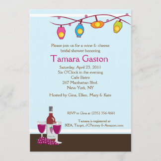 Vin- och för ost 5x7 möhippainbjudan inbjudningar