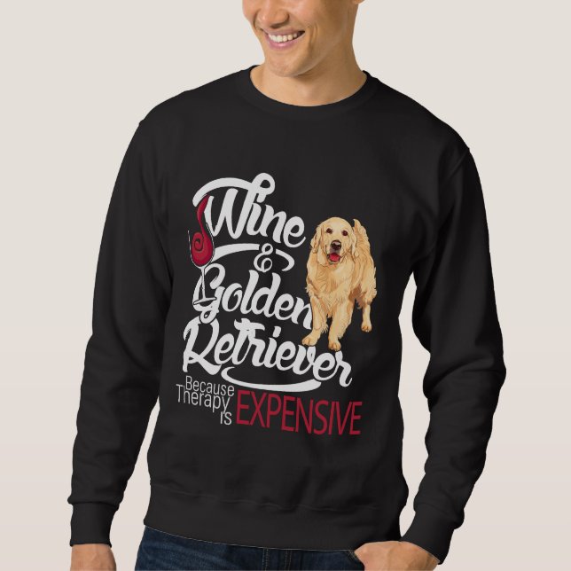 Vin och Golden Retriever Passande Lång Ärmad Tröja (Framsida)