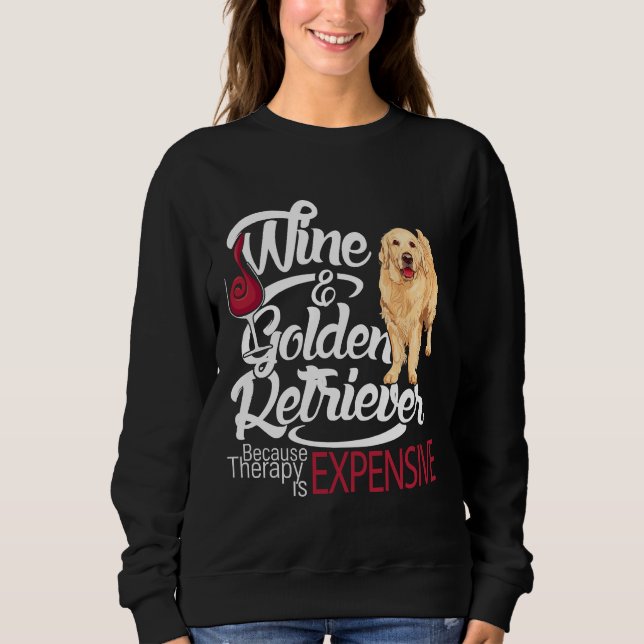 Vin och Golden Retriever Passande T Shirt (Framsida)