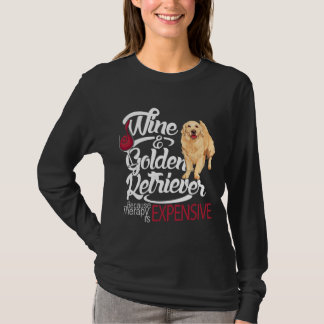 Vin och Golden Retriever Passande T Shirt