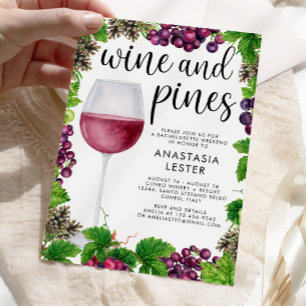 Vin och Gräs Bachelorette Party Inbjudningar