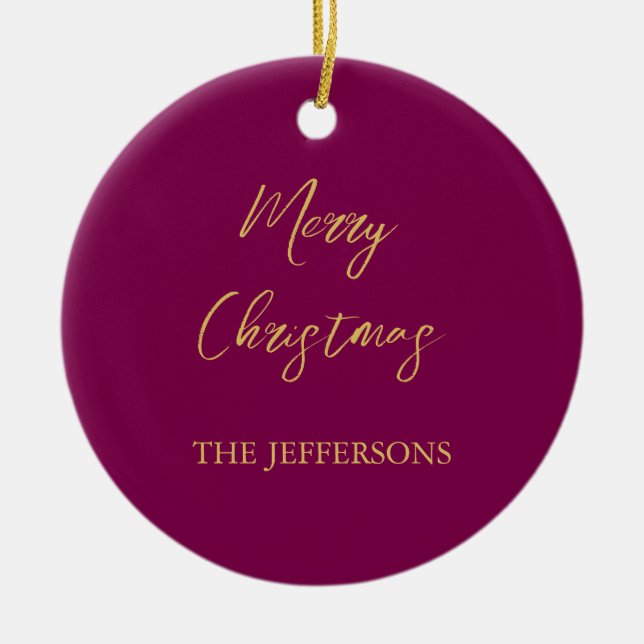 Vin och Guld Färg God jul Julgransprydnad Keramik (Framsidan)