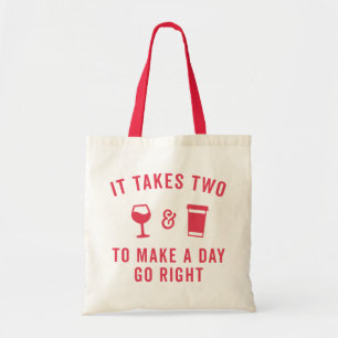 Vin och kaffefruktcitat tygkasse