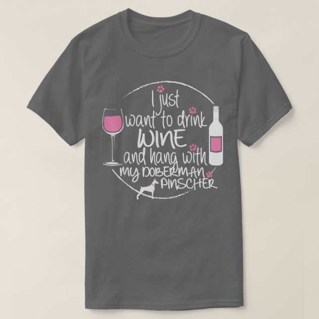 Vin och min Doberman Pinscher Hund Tee  (Design framsida)