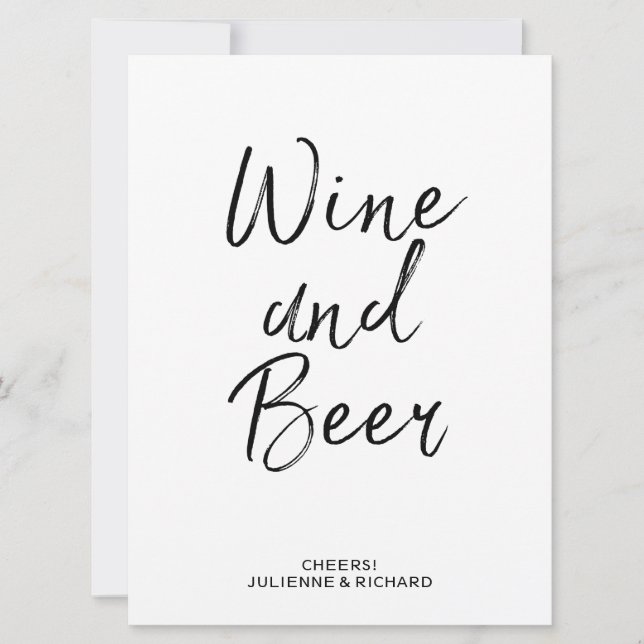 Vin- och ölsign | Stilsäker handmålad text (Framsida)