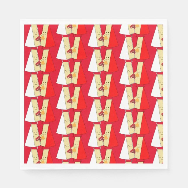 Vin och ost Älskare Pappersservett (Framsidan)