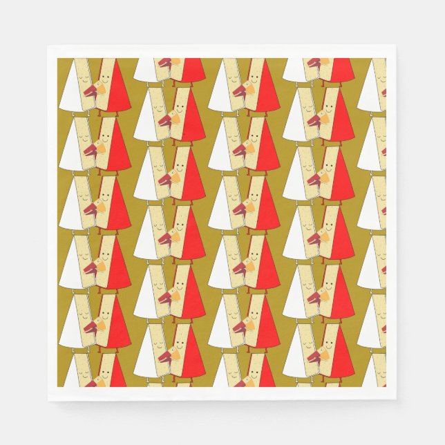 Vin och ost Älskare Pappersservett (Framsidan)