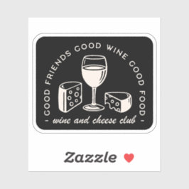 Vin och ost party natt klistermärken