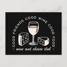 Vin och ost som smakar party natt vykort