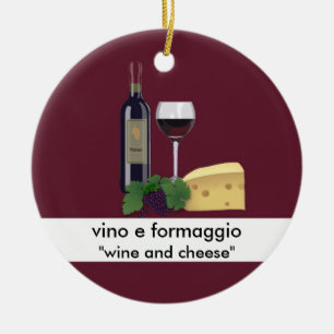 Vin- och ostprydnad julgransprydnad keramik