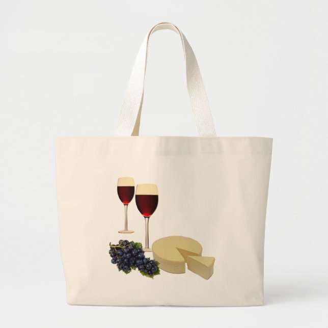 Vin- och ostserie jumbo tygkasse (Framsidan)