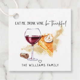 Vin och Paj | Friendsgiving Thanksgiving Treat Gåvor Etiketter