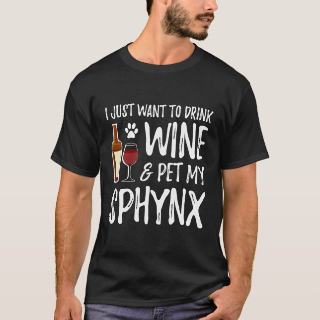 Vin och Pet Sphynx för sackarx Mamma T Shirt (Framsida)