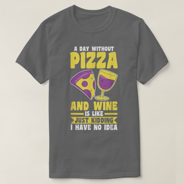 Vin och Pizza T-Shirt (Design framsida)