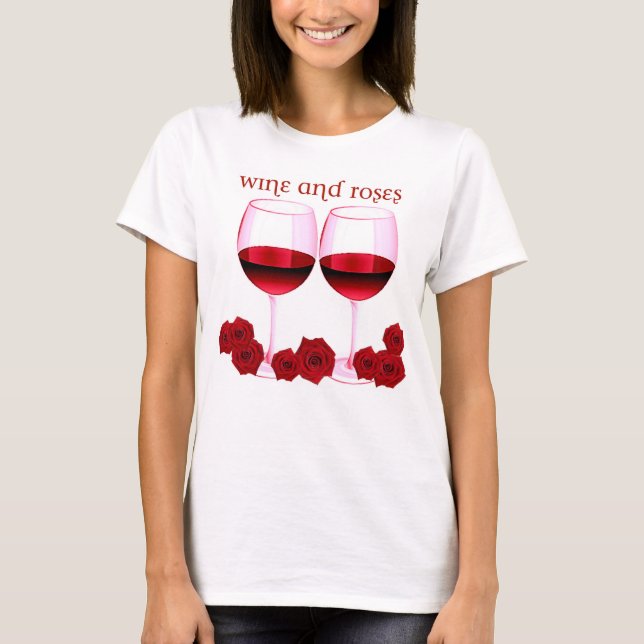 "VIN OCH RO" RÖTT VIN OCH ROTRYCK TRÖJA (Framsida)
