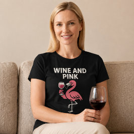 Vin och rosa flamingo t shirt