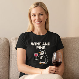 Vin Och Rosa Pingvin T Shirt