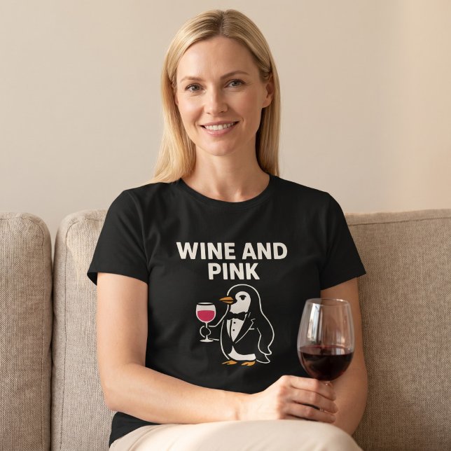Vin och rosa pingvin t shirt (Skapare uppladdad)