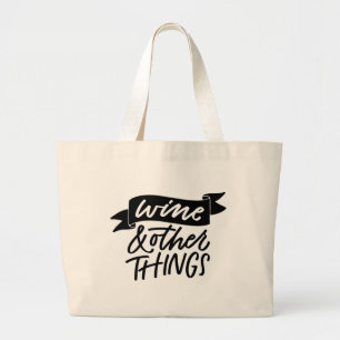 Vin och Sak Hand Lettered Jumbo Tygkasse