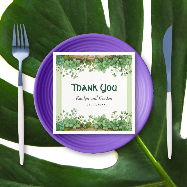 Vin och St patricks day grönt gräns bröllop Pappersservett (Skapare uppladdad)