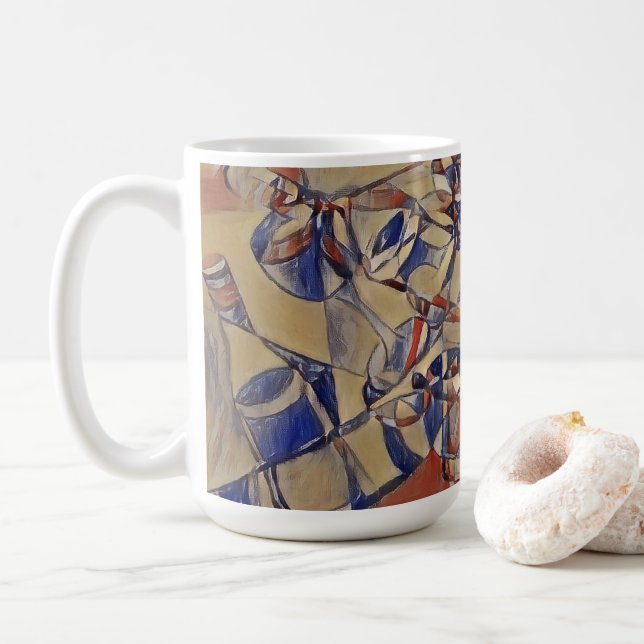 Vin och vin flaskor art Kaffe Mugg (Med munk)