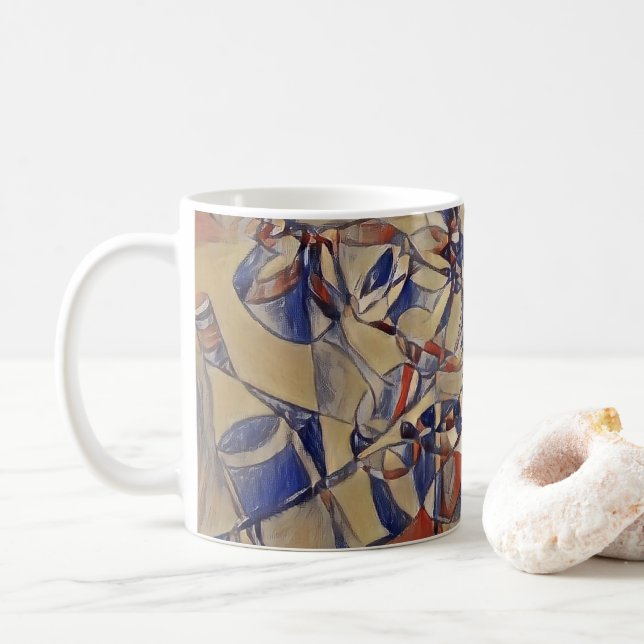 Vin och vin flaskor art Kaffe Mugg (Med munk)