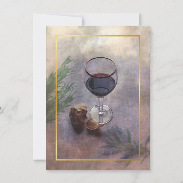 vin- och vitlökmiddaginbjudan inbjudningar (Framsida)