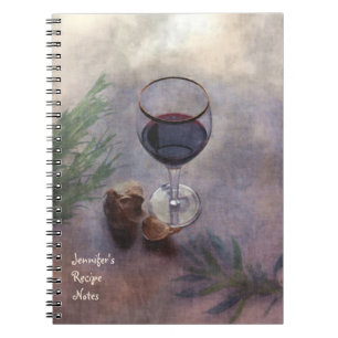 Vin- och vitlökreceptanteckningsbok anteckningsbok
