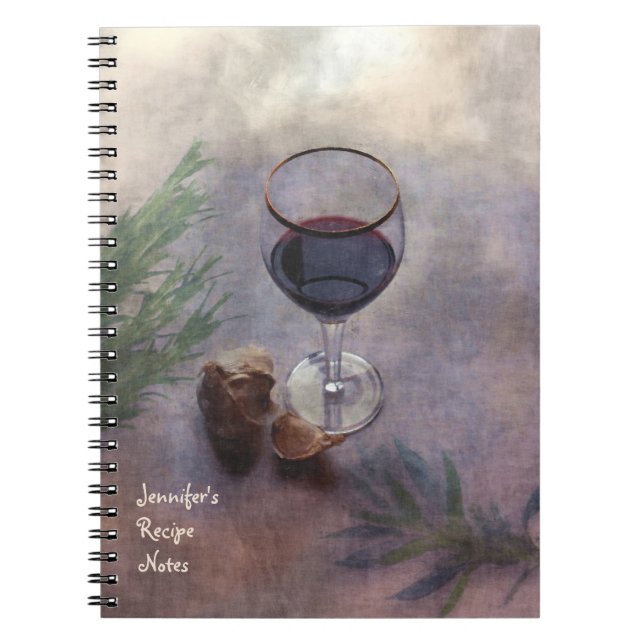 Vin- och vitlökreceptanteckningsbok anteckningsbok (Framsidan)