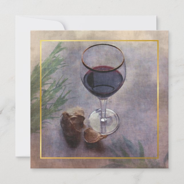 vin och vitlöksmiddagsinbjudan inbjudningar (Framsida)