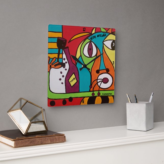 Vin O'Clock byOtherSide Fyrkantig Klocka (Kontor)