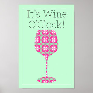 Vin O'Clock! Det humoristiska Modet mönster poster