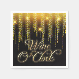 Vin O'Clock Guld Glitz Pappersservett