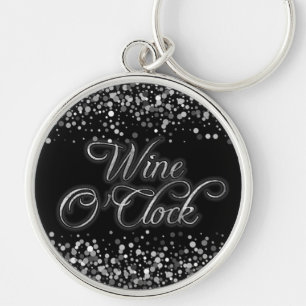 Vin O'Clock Silver Gnistra Rund Silverfärgad Nyckelring