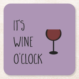 Vin O'Clock Underlägg Papper Kvadrat