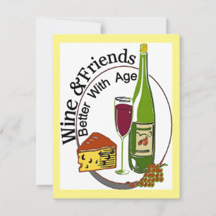 Vin Ost & Friends Bettwr Åldras Inbjudningar